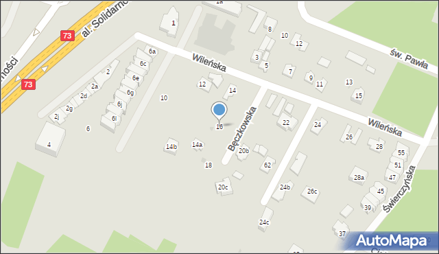 Kielce, Wileńska, 16, mapa Kielc