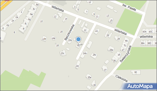 Kielce, Wileńska, 22a, mapa Kielc