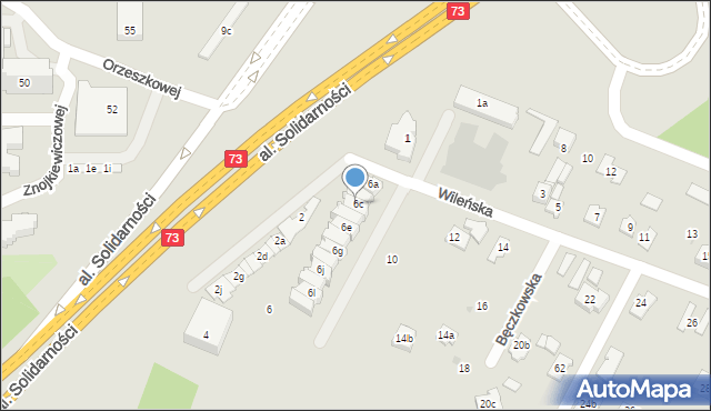 Kielce, Wileńska, 6c, mapa Kielc