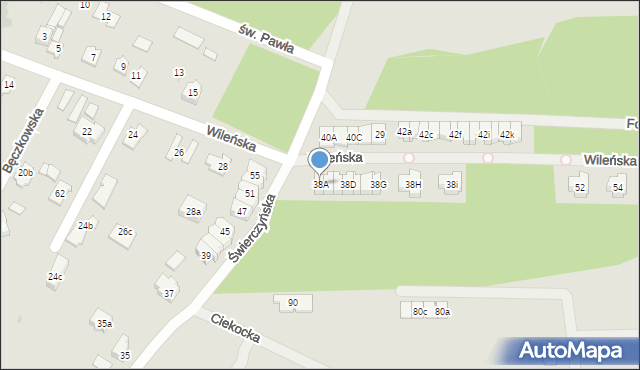 Kielce, Wileńska, 30, mapa Kielc