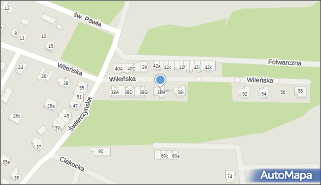 Kielce, Wileńska, 44, mapa Kielc