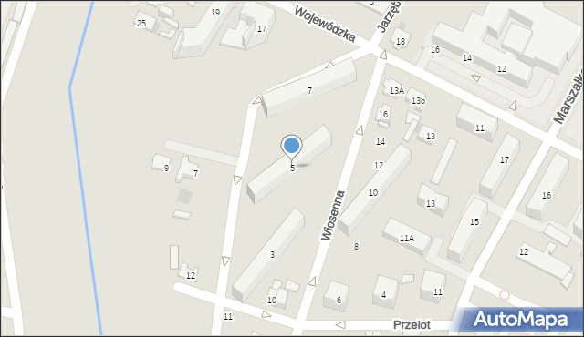 Kielce, Wiosenna, 5, mapa Kielc