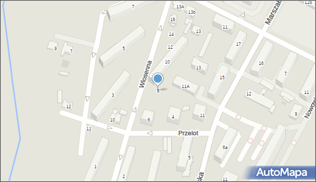 Kielce, Wiosenna, 8, mapa Kielc