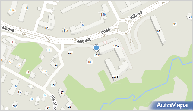 Kielce, Witosa Wincentego, 103, mapa Kielc