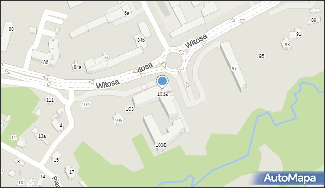 Kielce, Witosa Wincentego, 103a, mapa Kielc