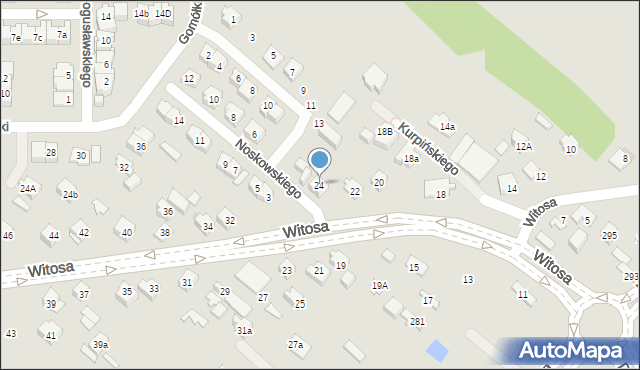 Kielce, Witosa Wincentego, 24, mapa Kielc