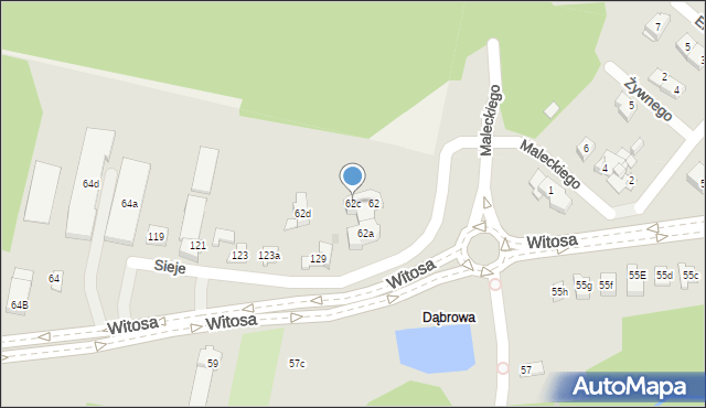 Kielce, Witosa Wincentego, 62c, mapa Kielc