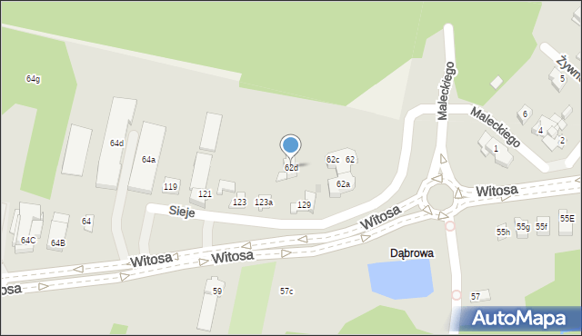 Kielce, Witosa Wincentego, 62d, mapa Kielc