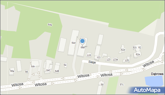 Kielce, Witosa Wincentego, 64a, mapa Kielc