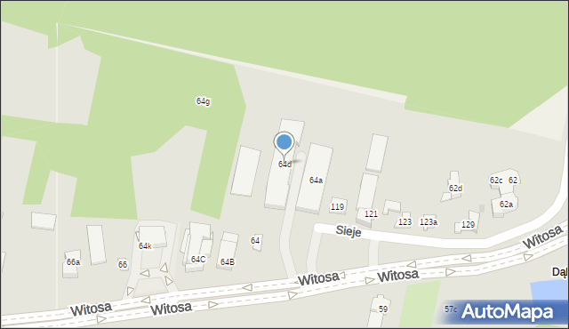 Kielce, Witosa Wincentego, 64d, mapa Kielc