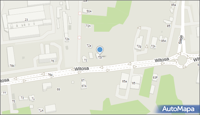 Kielce, Witosa Wincentego, 72c, mapa Kielc