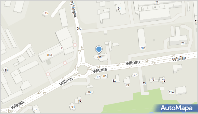 Kielce, Witosa Wincentego, 76a, mapa Kielc