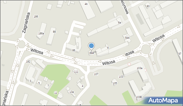 Kielce, Witosa Wincentego, 84a, mapa Kielc