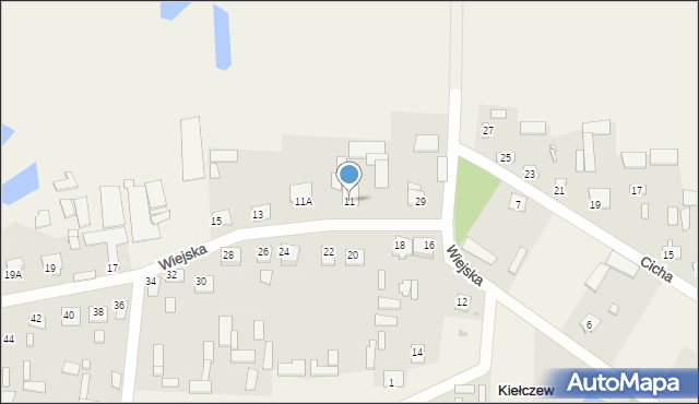 Kiełczew, Wiejska, 11, mapa Kiełczew