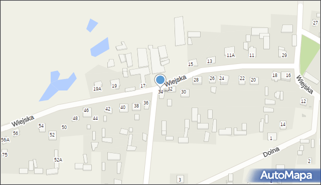 Kiełczew, Wiejska, 34, mapa Kiełczew