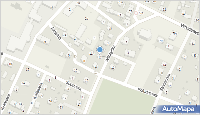 Kiełczów, Wilczycka, 11, mapa Kiełczów