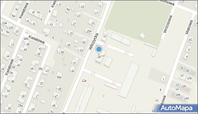Kiełczów, Wilczycka, 14, mapa Kiełczów