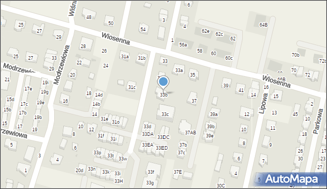 Kiełczów, Wiosenna, 33b, mapa Kiełczów
