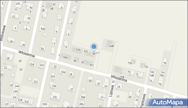 Kiełczów, Wiosenna, 62, mapa Kiełczów