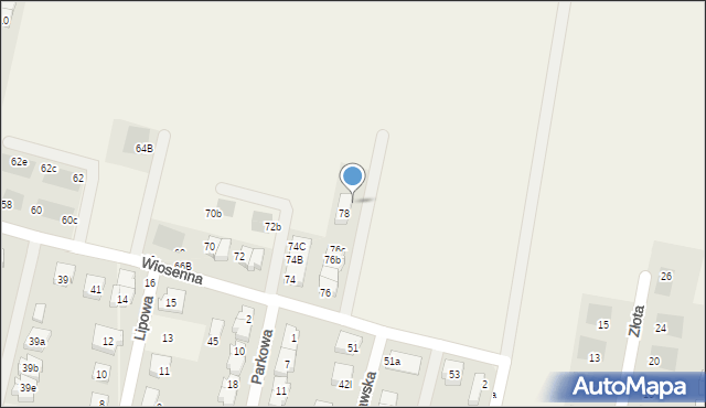 Kiełczów, Wiosenna, 78a, mapa Kiełczów