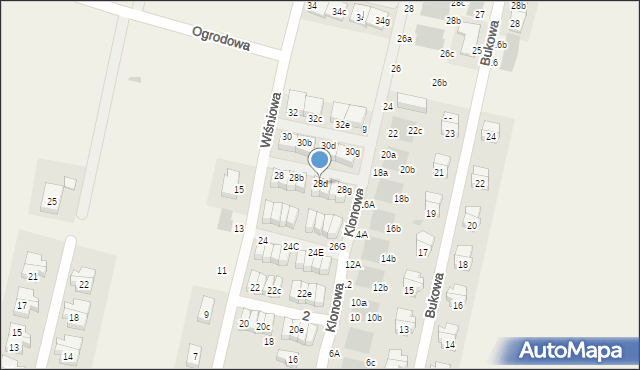 Kiełczów, Wiśniowa, 28d, mapa Kiełczów