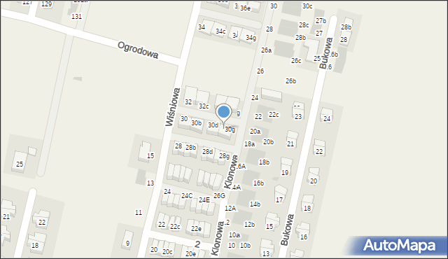 Kiełczów, Wiśniowa, 30f, mapa Kiełczów