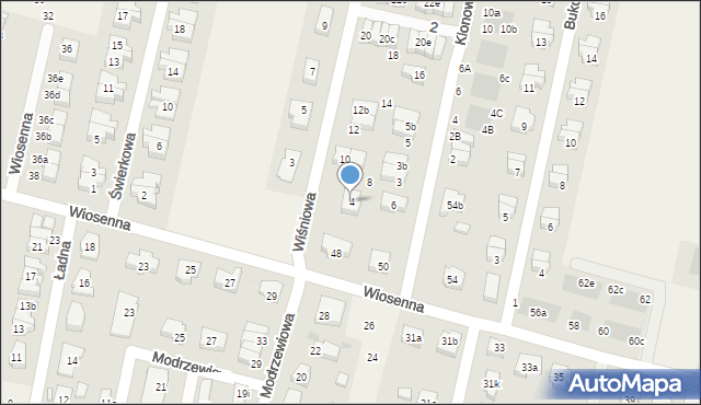 Kiełczów, Wiśniowa, 4, mapa Kiełczów