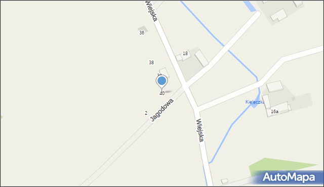 Kieleczka, Wiejska, 40, mapa Kieleczka