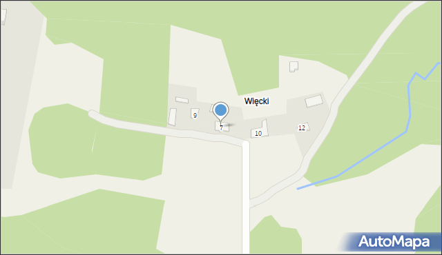 Kiełkowice, Więcki, 7, mapa Kiełkowice
