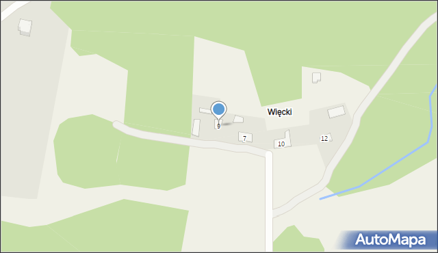 Kiełkowice, Więcki, 9, mapa Kiełkowice
