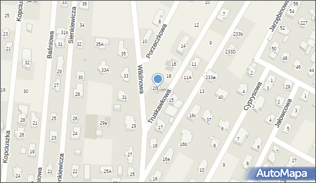 Kiełpin, Wiklinowa, 20, mapa Kiełpin