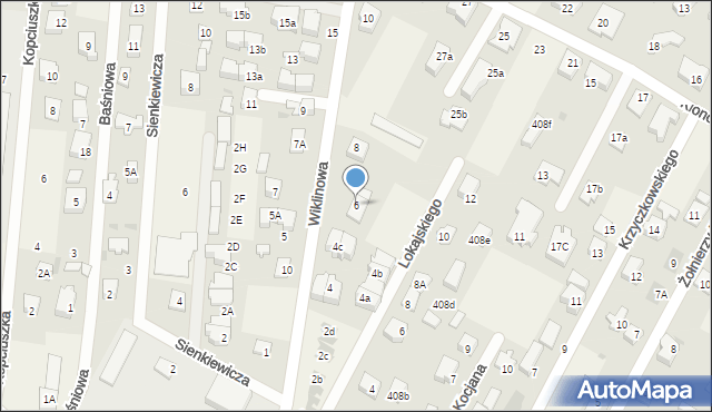 Kiełpin, Wiklinowa, 6, mapa Kiełpin