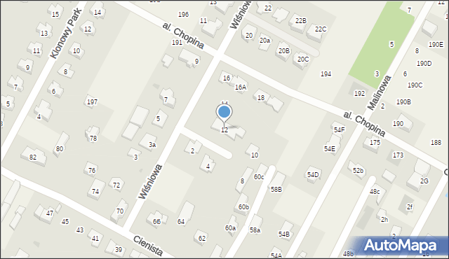 Kiełpin, Wiśniowa, 12, mapa Kiełpin