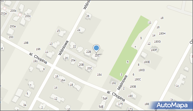 Kiełpin, Wiśniowa, 22C, mapa Kiełpin