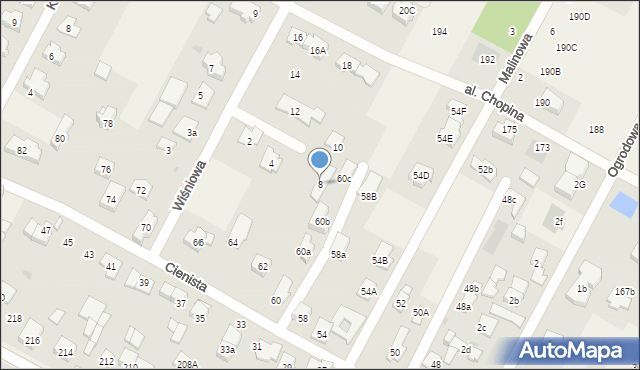 Kiełpin, Wiśniowa, 8, mapa Kiełpin