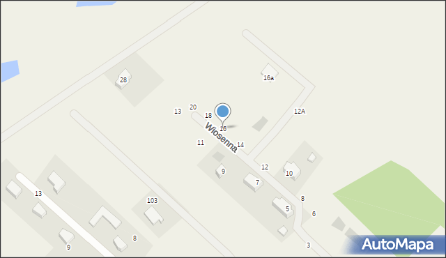 Kiełpino, Wiosenna, 16, mapa Kiełpino