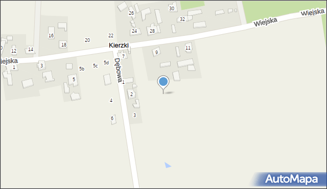 Kierzki, Wiejska, 9b, mapa Kierzki