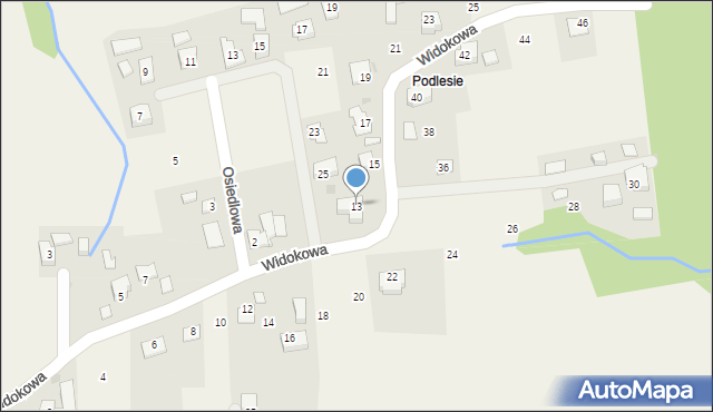 Kisielów, Widokowa, 13, mapa Kisielów