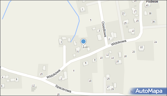 Kisielów, Widokowa, 7, mapa Kisielów