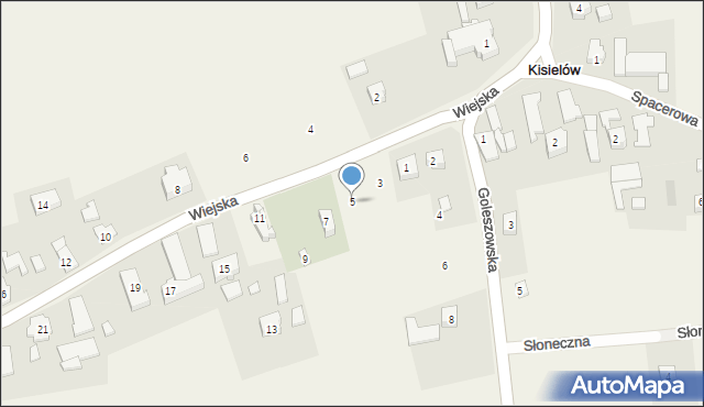 Kisielów, Wiejska, 5, mapa Kisielów