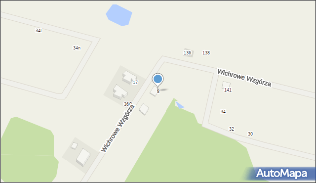 Klebark Mały, Wichrowe Wzgórza, 8, mapa Klebark Mały