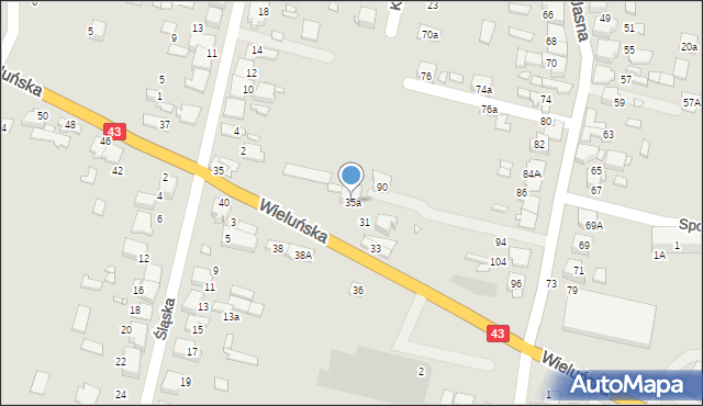 Kłobuck, Wieluńska, 35a, mapa Kłobuck