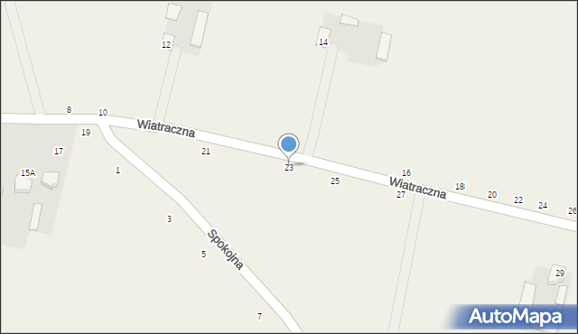 Kłoczew, Wiatraczna, 23, mapa Kłoczew