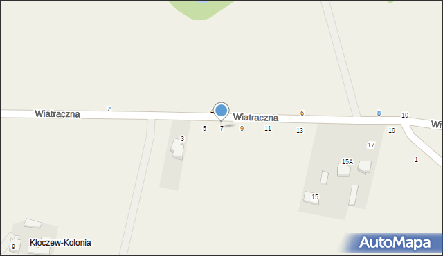 Kłoczew, Wiatraczna, 7, mapa Kłoczew