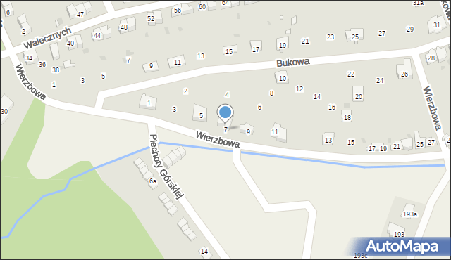 Kłodzko, Wierzbowa, 7, mapa Kłodzka