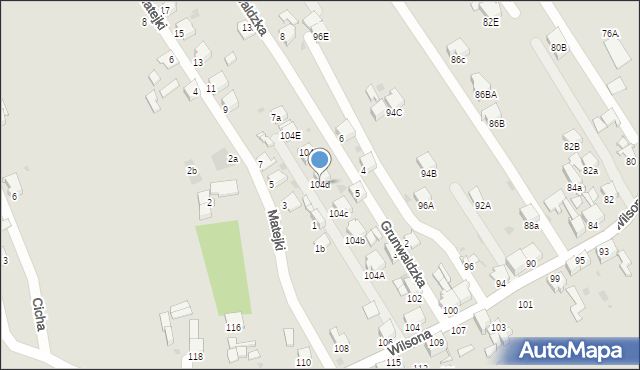 Knurów, Wilsona Thomasa Woodrowa, 104d, mapa Knurów