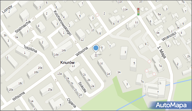 Knurów, Wilsona Thomasa Woodrowa, 11, mapa Knurów