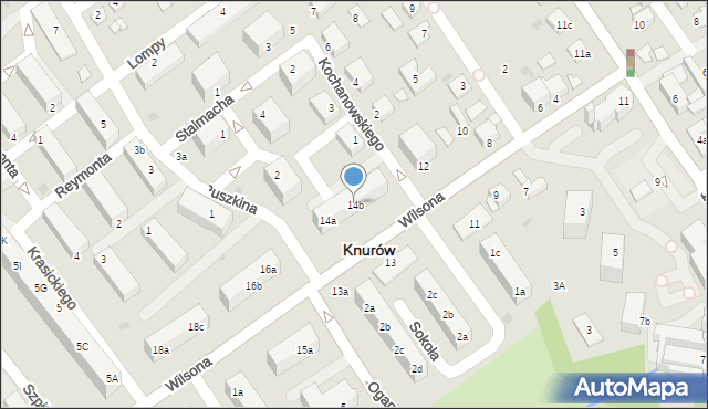 Knurów, Wilsona Thomasa Woodrowa, 14b, mapa Knurów