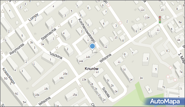 Knurów, Wilsona Thomasa Woodrowa, 14c, mapa Knurów