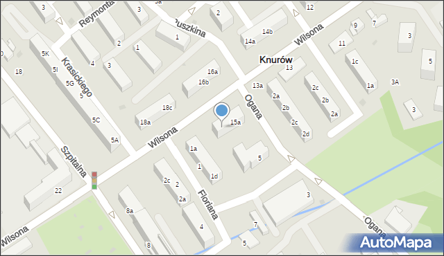 Knurów, Wilsona Thomasa Woodrowa, 15b, mapa Knurów